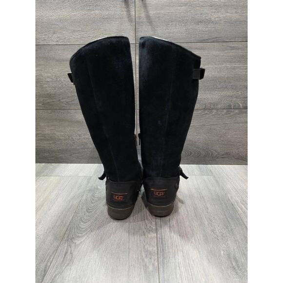 UGG Women's Thomsen Black Suede Knee-High Boots Size 9 S000048 - Picture 3 of 13